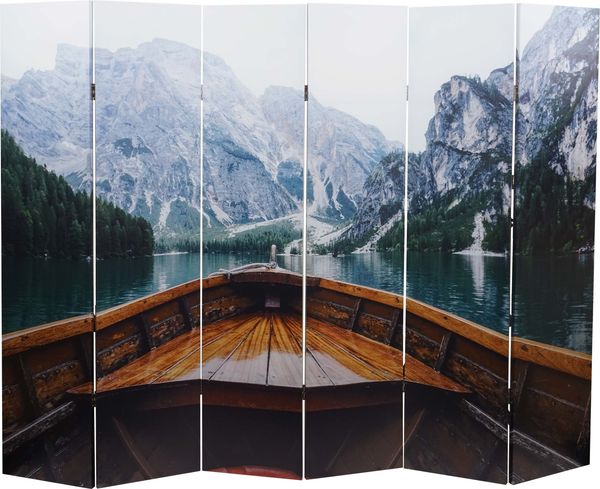 Foto-Paravent HWC-A83, Raumteiler Trennwand Sichtschutz, MVG-zertifiziert ~ 180x244 cm Boot