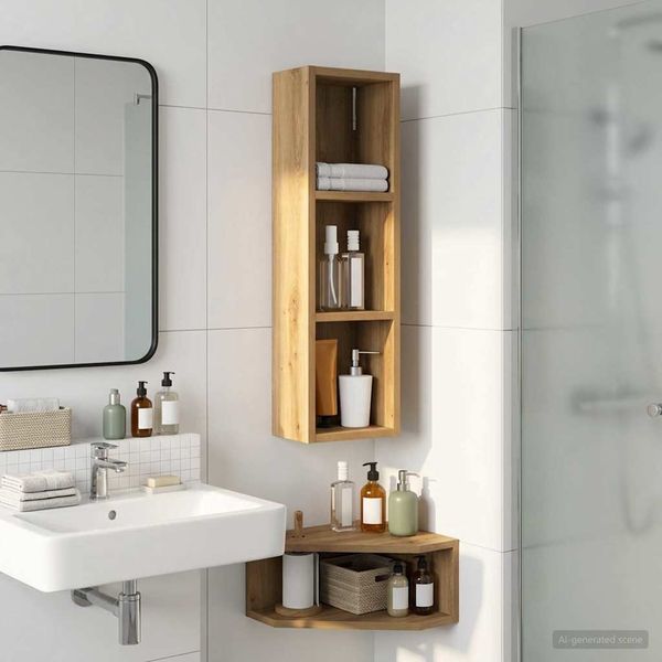 vidaXL Badezimmer-Wandschrank Kunsthandwerk Eiche 20 x 14 x 70 cm 889302