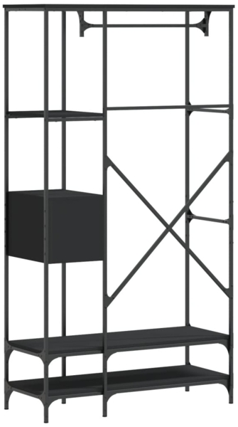 vidaXL Kleiderständer mit Ablagen Schwarz Holzwerkstoff 847859 Bild 5