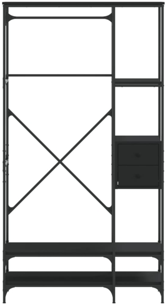 vidaXL Kleiderständer mit Ablagen Schwarz Holzwerkstoff 847859 Bild 3