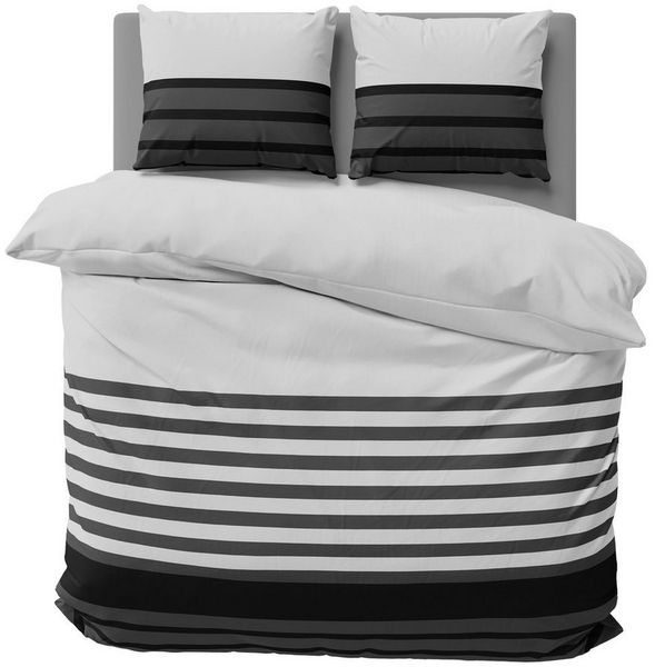 One Home Bettwäsche Winter Viga, Flanell, 3 teilig, modern gestreift, kuschelig flauschig warme weiche Baumwolle Biber
