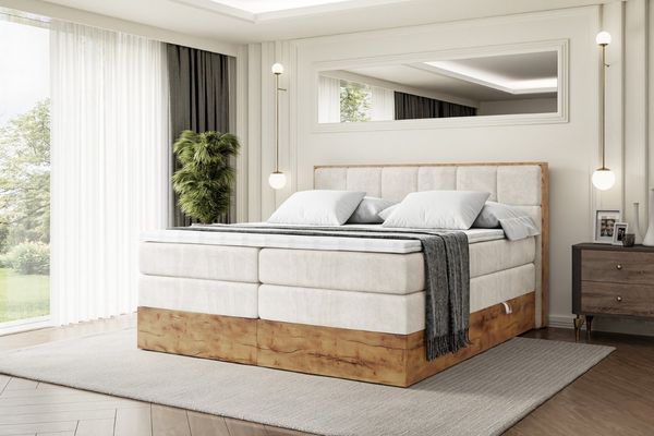 ALTDECOR Boxspringbett LOLLI7 KING (Multipocket-Matratze H4, H3 Matratze Bonellfederung, Topper, Kopfteil)