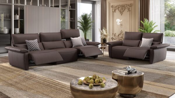 Sofanella Ledercouch Merida 3-Sitzer Funktionssofa elektrisches in Schwarz S: 242 Breite x 101 Tiefe Bild 6