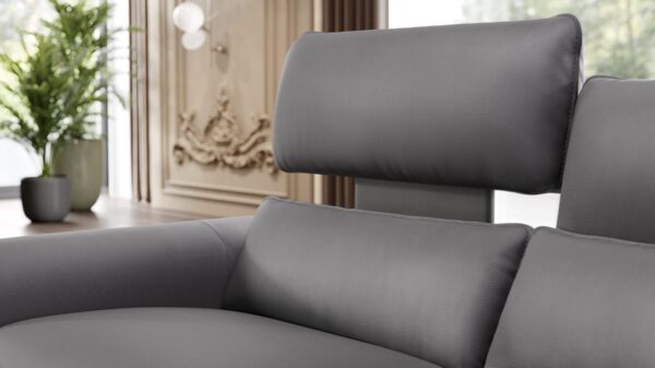 Sofanella Ledercouch Merida 3-Sitzer Funktionssofa elektrisches in Schwarz S: 242 Breite x 101 Tiefe Bild 3