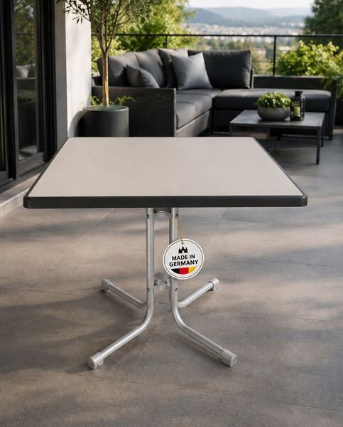 Gardissimo Gartentisch 80x80 cm "Silver" Balkontisch Klapptisch klappbar (Spar-Set, 1-St, 1 Tisch), Made in Germany wetterfest klappbar kratzfest pflegeleicht