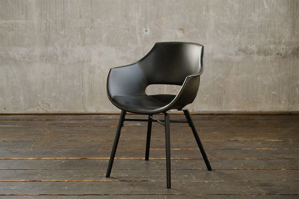 KAWOLA Stuhl ZAJA Esszimmerstuhl Kunstlederbezug Vintage schwarz 82 x 59 x 57 cm