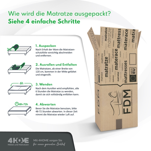 Topper 80x200 cm Matratzenauflage mit Latex Höhe 4 cm Matratzenschoner H2 Bild 10