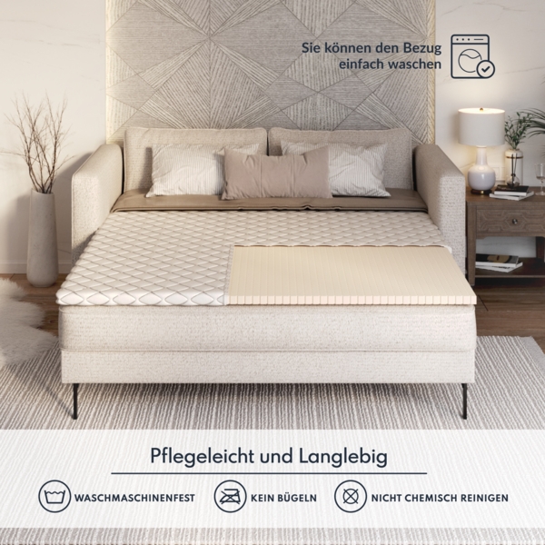 Topper 80x200 cm Matratzenauflage mit Latex Höhe 4 cm Matratzenschoner H2 Bild 5