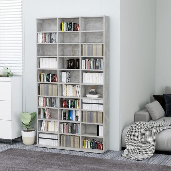 vidaXL CD-Schrank Betongrau 102x16x177,5 cm Holzwerkstoff 801782