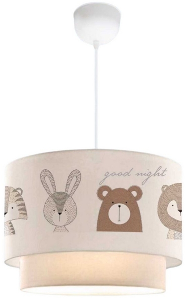 Kinder-Hängeleuchte Lurgan mit Tiere-Motiv Weiß [lux. pro]