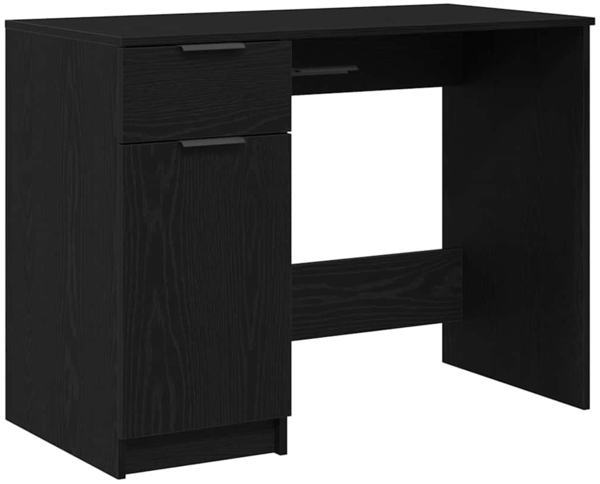 vidaXL Schreibtisch mit Speicher Schwarz Eichen-Optik 100 x 50 x 75 cm 862779