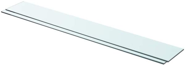 Einlegeboden 2er Set, Regalboden Glas Transparent 90 x 12 cm