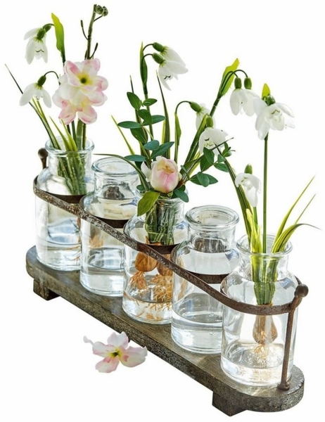 Mirabeau Übertopf Vase 5er Set Ranjo braun/klar