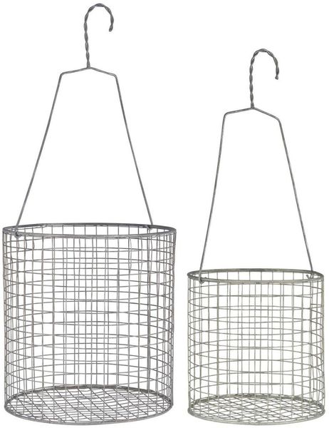 2er Pflanzkorb Set Hängend Blumenkorb Korb Hängekorb Metall Ib Laursen 57161-18