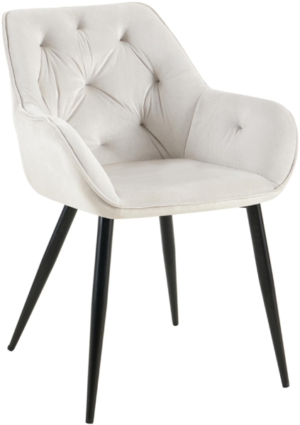 CLP Esszimmerstuhl Cassis Samtbezug mit gesteppter Rückenlehne,hellgrau Samt