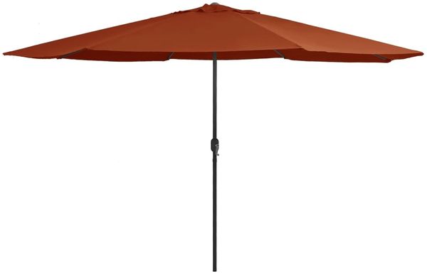 vidaXL Sonnenschirm mit Metall-Mast 390 cm Terrakotta 47383
