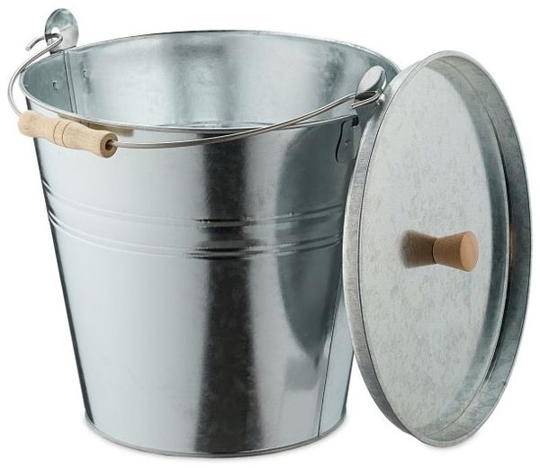 Relaxdays Ascheeimer mit Deckel 12,5 Liter