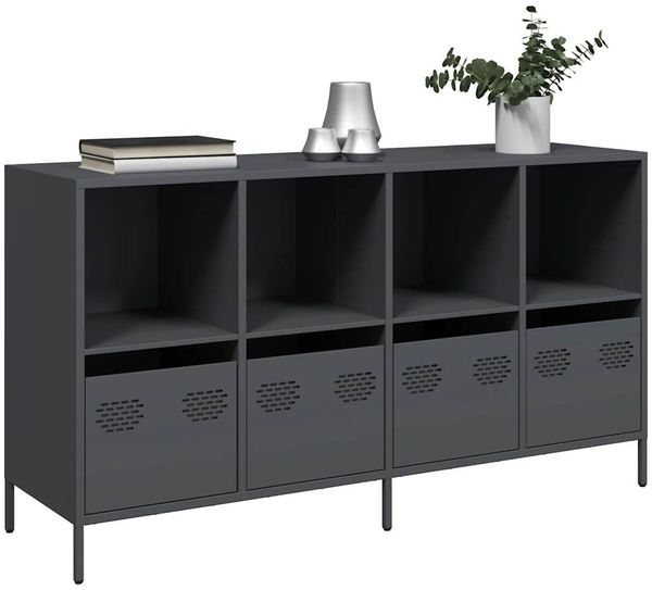 vidaXL Sideboard Anthrazit 135x39x73,5 cm Kaltgewalzter Stahl 3307163