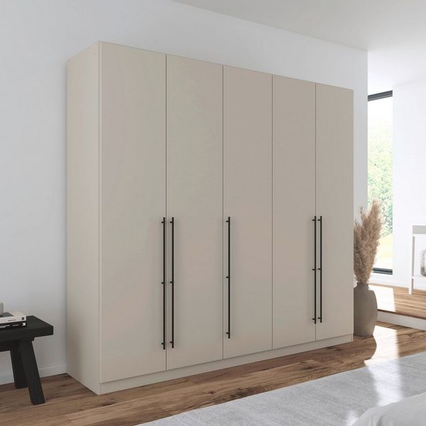 OTTO home Kleiderschrank Mehrzweckschrank Aktenschrank Möbel Mietswohnung Schlafzimmer AVOLA (3 verschiedene Ausstattungen BASIC/CLASSIC/PREMIUM (inkl. SOFT-CLOSE) mit hochwertigen Stangengriffen in Schwarz aus Metall MADE IN GERMANY
