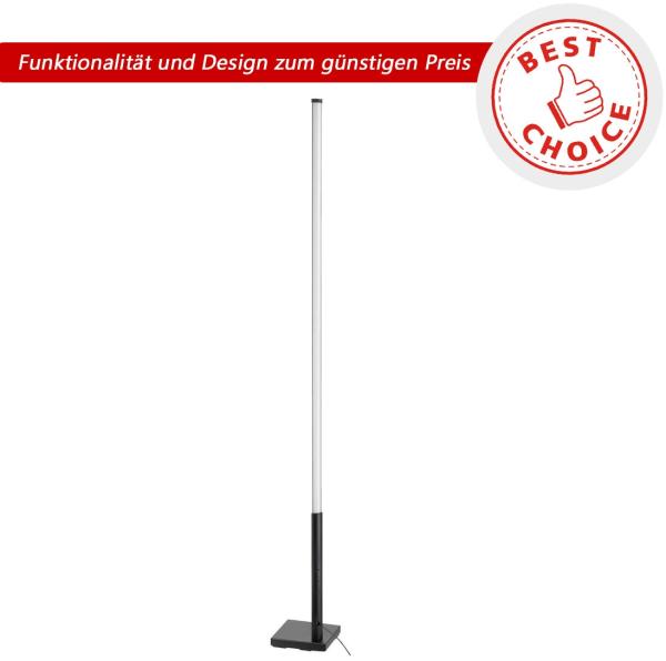 Eglo 75654 BEST CHOICE Stehleuchte PICACHA 1 13,5W 1300lm schwarz L:2cm B:2cm H:150cm mit Fußtrittschalter dimmbar 2700-6500K