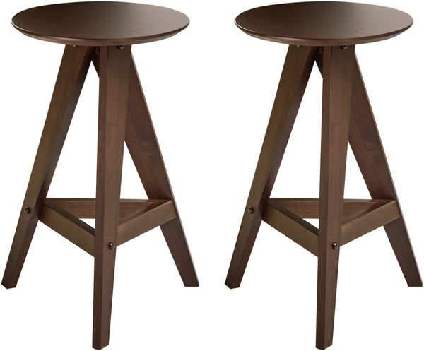 Set mit 2 Barhockern AROMA Holz Dunkelbraun