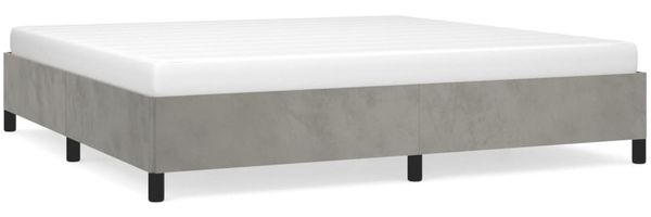 Doppelbett, Bettgestell Modernen ohne Matratze Hellgrau 200x200 cm Samt d2585e