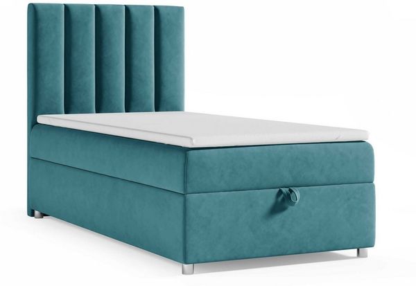 Best for Home Boxspringbett Trinity K10 SINGLE mit Bettkasten & Bonellfederkern, Komfort Topper H3 (Einzelbett, Polsterbett gepolstertes Kopfteil, Jugendbett, Kinderbett versch. Größen, 70x200 80x200 90x200 100x200 cm), mit oder ohne Topper, Flexible L...