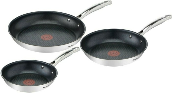 Tefal Duetto Topf-Set, 3 Stücke, Edelstahl silber, Ø 20 cm, Ø 24 cm, Ø 28 cm