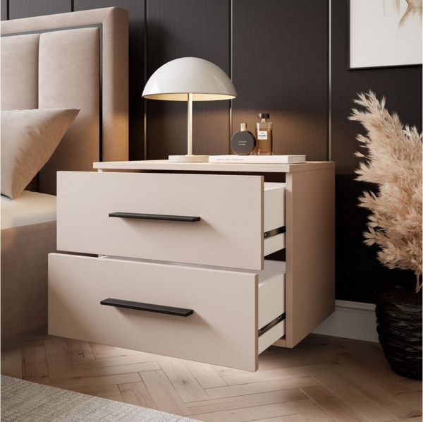 Lookway Nachttisch LINA 2S Kaschmir Hängender Nachttisch mit LED-Beleuchtung (1x Nachttisch), Breite: 55 cm Bild 2