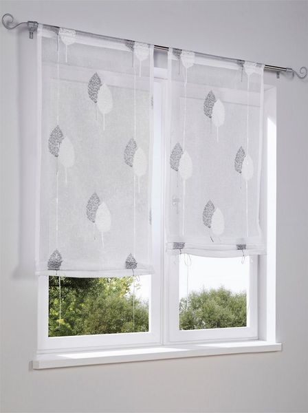 Rollo Bändchenrollo, heine, halbtransparent, Stangendurchzug