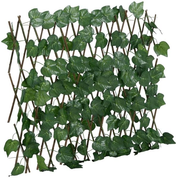 vidaXL Rankgitter mit Künstlichem Weinlaub Erweiterbar Grün 190x60 cm 366582
