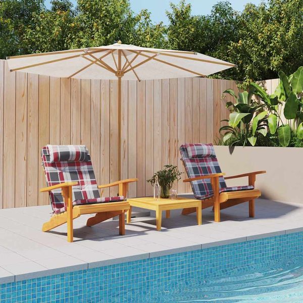 vidaXL Stuhlkissen 2 pcs Rotkariert 58 x 77 x 4,5 cm Oxford-Stoff 361843