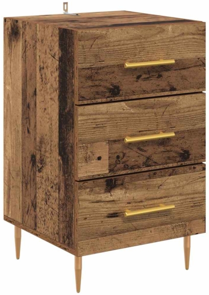 Nachttisch mit Schubladen Altholz 40 x 40 x 66 cm Holzwerkstoff 882107