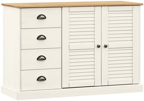 Sideboard, Kommode mit Schubladen 113x40x75 cm Massivholz Kiefer j2197p