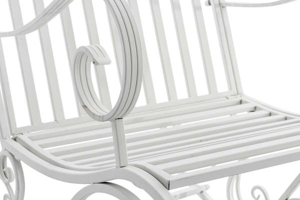 Schaukelstuhl ANNA 2er Set Antik Outdoor - 56x90x94cm, Metall, Weiß | Gartenstuhl Liegestuhl Relaxstuhl Garten Terrasse Bild 8