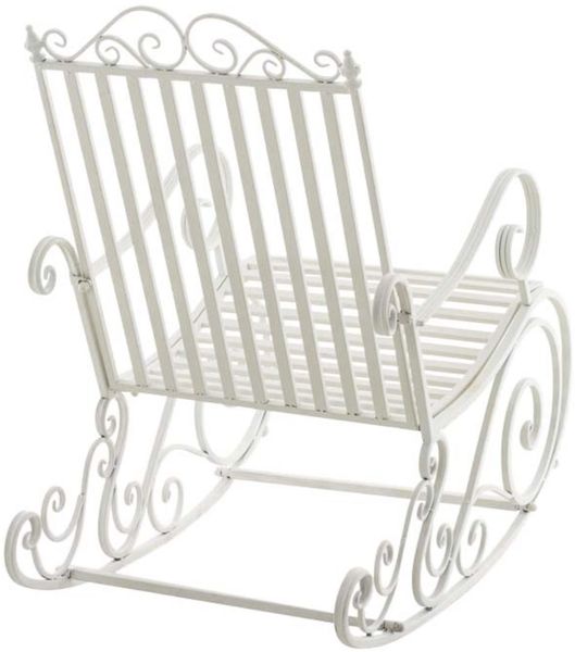 Schaukelstuhl ANNA 2er Set Antik Outdoor - 56x90x94cm, Metall, Weiß | Gartenstuhl Liegestuhl Relaxstuhl Garten Terrasse Bild 5