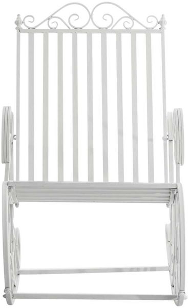 Schaukelstuhl ANNA 2er Set Antik Outdoor - 56x90x94cm, Metall, Weiß | Gartenstuhl Liegestuhl Relaxstuhl Garten Terrasse Bild 3