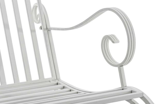 Schaukelstuhl ANNA 2er Set Antik Outdoor - 56x90x94cm, Metall, Weiß | Gartenstuhl Liegestuhl Relaxstuhl Garten Terrasse Bild 7