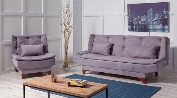 Schlafsofa-Set, 'Kelebek', 90 x 85 x 190, Grau