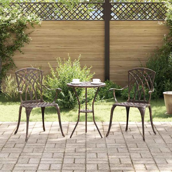 vidaXL Gartenstuhl 2 pcs Bronze 53 x 51 x 88,5 cm Aluminium 42002398