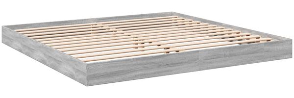 vidaXL Bettgestell ohne Matratze Grau Sonoma 180x200 cm Holzwerkstoff 842005 Bild 3