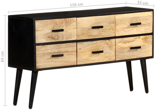 vidaXL Sideboard 110x33x64 cm Massivholz Mango 322678 Bild 9