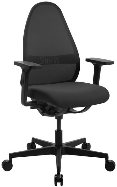 Sitness 'ART' Bürodrehstuhl, Stoff schwarz, 64 x 108 x 64 cm, höhenverstellbar und 110 kg belastbar