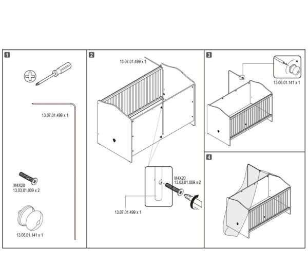 Cilek Betthimmel für Babybetten 70x140 cm SELENA Bild 5
