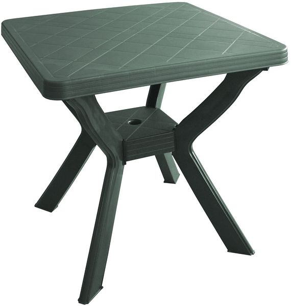 Quadratischer Gartentisch, Made in Italy, 70 x 70 x 72 cm, Farbe Grün