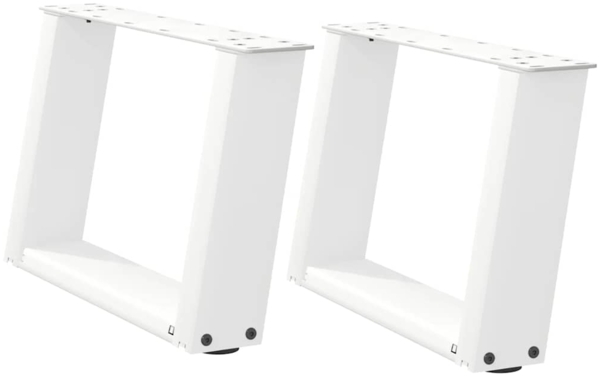 vidaXL Couchtischbeine U-Form 2 Stk. Weiß 40x(30-31) cm Stahl 4012741