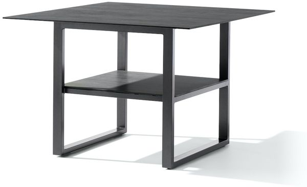 Sieger 635/G Diningtisch mit lackierter Glasplatte, Aluminium Eisengrau 105 x 67 x 105 cm