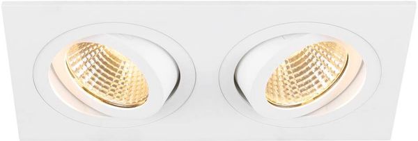SLV NEW TRIA® 155, Deckeneinbauleuchte, quadratisch, 3000K, zweiflammig, PHASE, 38°, weiß - Wand- und Deckenleuchten