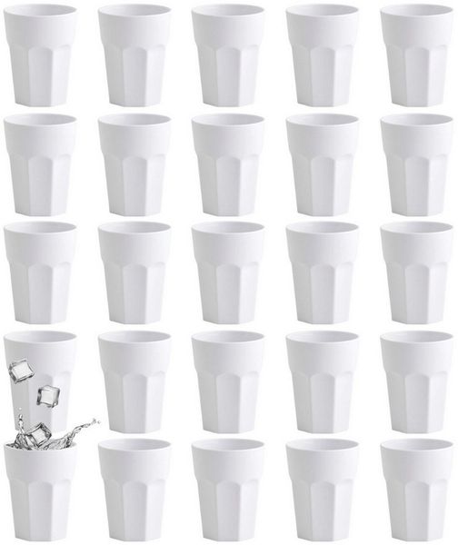 Engelland Becher Kunststoffbecher in modernen Pastellfarben, 250 ml, Mehrweg, 25-tlg, Kunststoff, spülmaschinengeeignet, bruchfest, wiederverwendbar, 250 ml, 0,25 Liter
