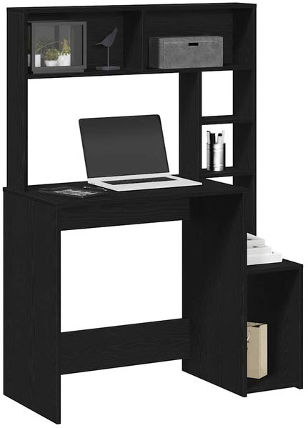 vidaXL Schreibtisch mit Regal Schwarz 100x45x140 cm Holzwerkstoff 860437